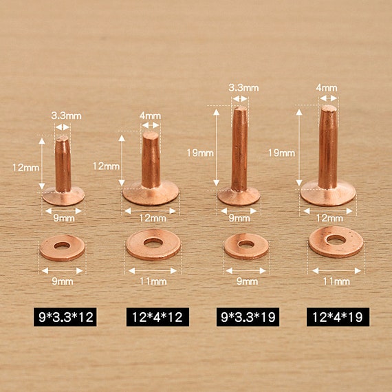 Generic Brand Leathercraft Setting Tool Copper Rivet and Burrs Fastener Stainless Steel Leather Setter, to Install Solid Copper Rivets in Leatherwork