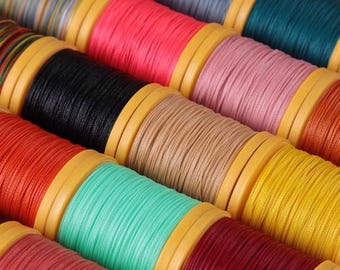 1 Roll Round Waxed Polyester Thread Thickness 0.45mm/0.55mm/0.65mm/0.8mm--Pick Width And Color