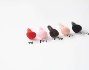 Flocked Animal Nose, Velvet Nose Animal Triangle Amgiurumi Safety Nose 10pcs A Pack