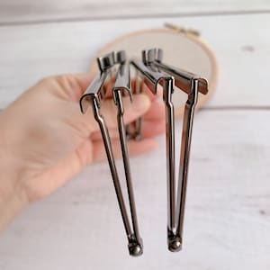 12.5cm Gunmetal Black Purse Frame Kiss Lock Bag Purse Frame Vintage Gunmetal/Gunmetal
