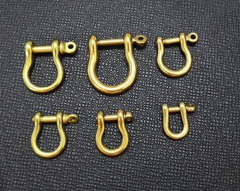 2 pezzi A Pack Brass Shackle Clasp D Anelli Viti Larghezza interna 15mm / 9.6mm / 6.8mm / 6.3mm / 10.5mm / 8.1mm Pick Size