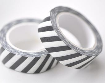 Un rotolo di nastro washi a strisce per diari, larghezza 15 mm x 10 metri, scegli lo stile