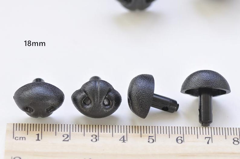 Black Dog Nose/ Animal Amgiurumi Safety Nose Come With Washers 5pcs A Pack -Pick Size 5pcs 18mm