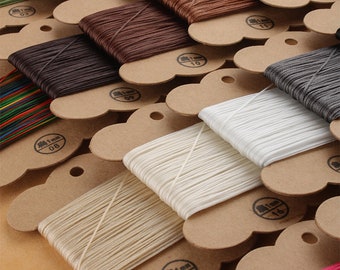 1mm Width Flat Waxed Polyester Thread For Leather Craft Hand Sewing Essential 30 meters A Roll Pick Color