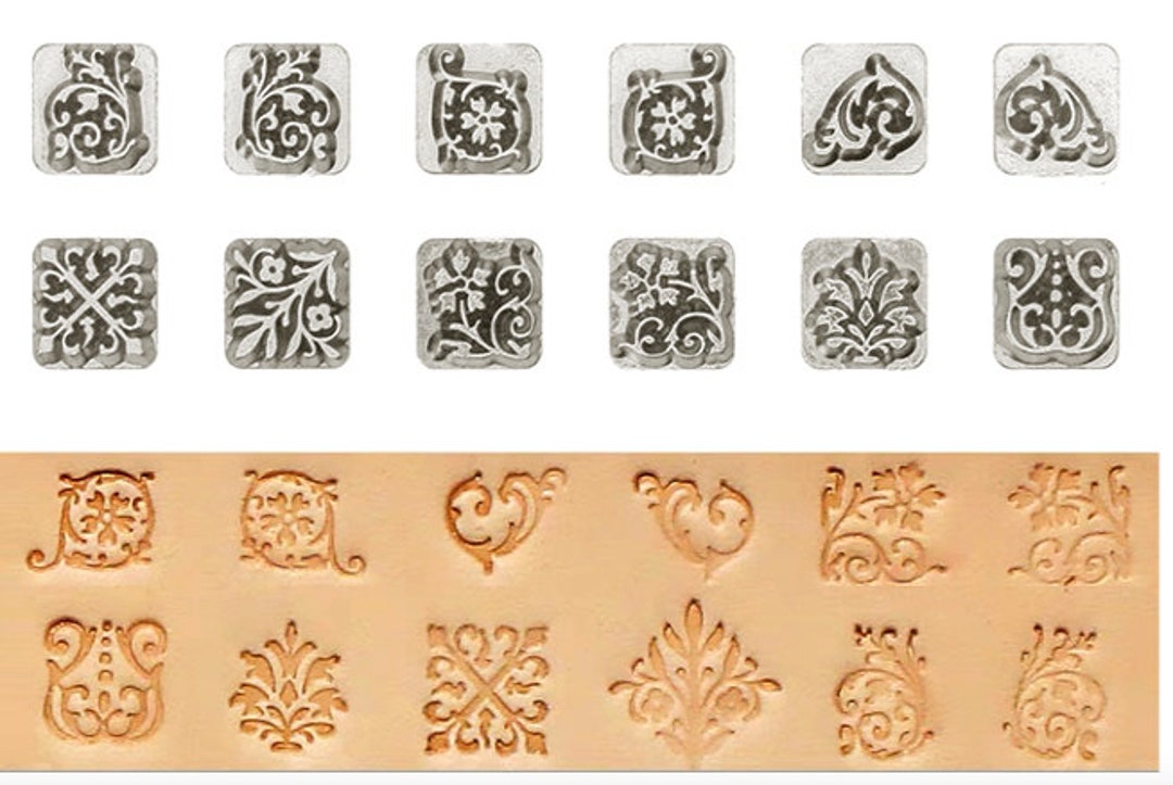 Leather Stamp Tool Retro Flower Pattern 12 Pieces - Etsy