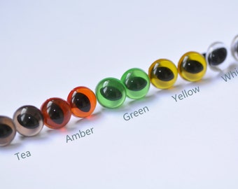 12mm (15/32 inches) Transparent Amigurumi Animals Eyes/ Cat Eyes/ Safety Eyes /Come With Washers 10pcs A Pack Pick Color