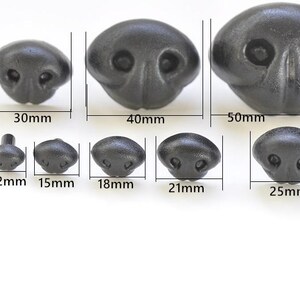 Black Dog Nose/ Animal Amgiurumi Safety Nose Come With Washers 5pcs A Pack -Pick Size 5pcs For Each Size