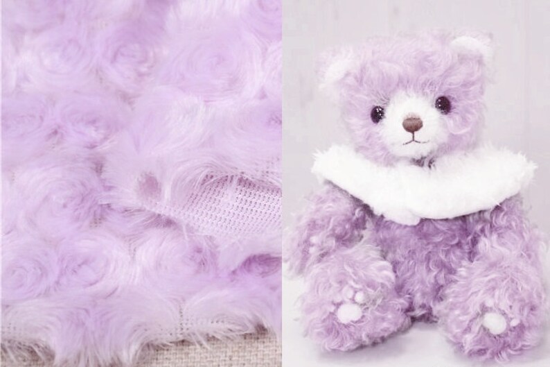 Light Purple Fabric Teddy Bears Fur For Teddy Bear Making 61x 18 155cm x 48cm