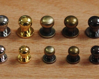 Brass Screwed Studs Button For Diy Purse/ Belt Stud /Pick Color And Size/ 5 Sets A Pack 6mm/8mm