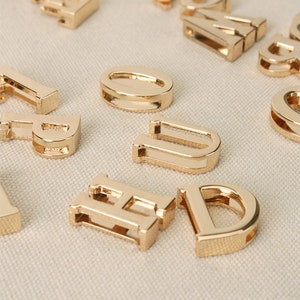 1 Piece Light Gold A-Z Alphabet Pendants 22mm Pick Style image 1