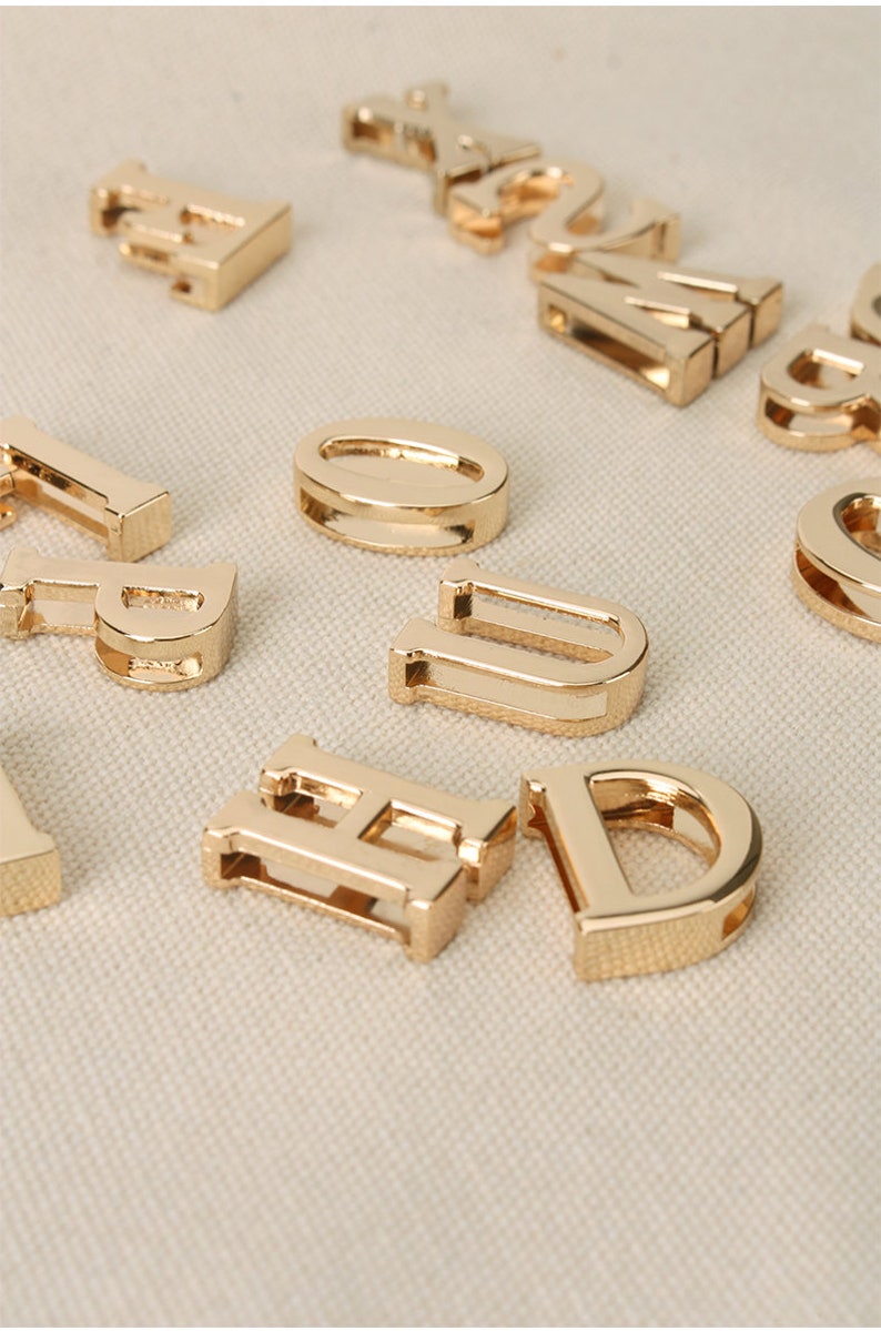 1 Piece Light Gold A-Z Alphabet Pendants 22mm Pick Style image 1