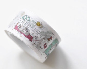 Cute Kitten In Holiday Washi Tape Japanese Masking Tape 20mm Wide x 5M No.13133