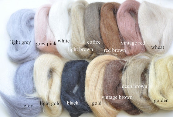 Angora Goat Mohair Wool Roving Needle Felting Wool Bundle Doll