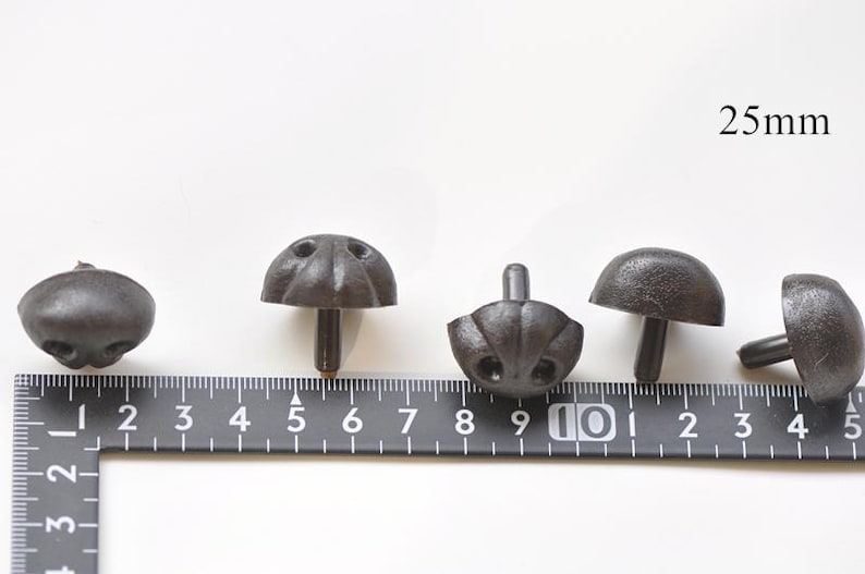 Dark Brown Animal Nose, Amigurumi Safety Nose with Washers (5pcs) Pick Size 5pcs 25mm