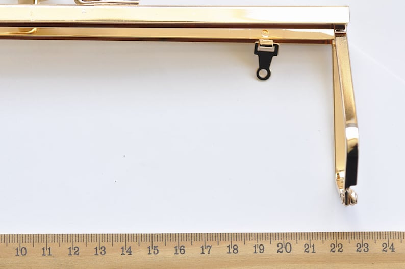 Marco de monedero de canal abierto de 22 cm 9 con selección de cristal Kisslock, color dorado y plateado imagen 3