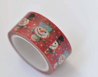 Snowman Winter Themed Washi Tape Japanese Masking Tape 20mm wide x 5M long No.12340