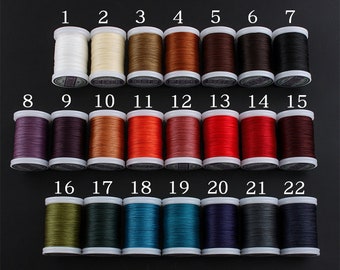 Ronde gewaxte polyester draad lederen hand naaien essentiële 120 meter rol drie breedte 0,4 mm / 0,5 mm / 0,6 mm pick breedte en kleur