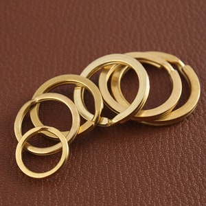 5pcs Solid Brass Split Key Rings Outer Size 20mm/25mm/28mm/30mm/33mm/35mm Pick Size