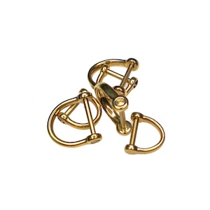 5pcs Brass Shackle Clasp D Rings Screws Inner Width 12mm/18mm Pick Size
