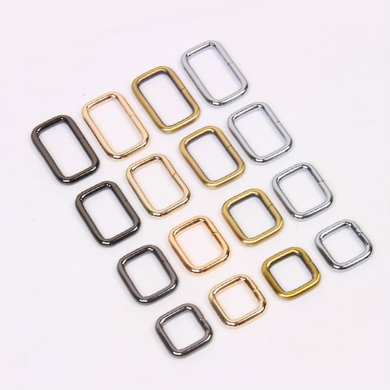 1 Piece Rectangular Rings/Split Loop Rings Slide Buckle 20mm (6/8"), 25mm(1"), 32mm( 1 1/4"), 38mm ( 1 1/2")