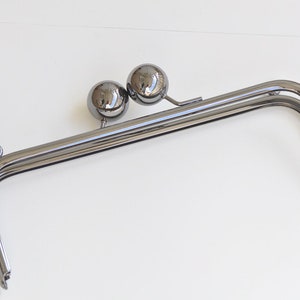 25cm (10&quot;) Retro Metal Purse Frame Glue-In Handle Purse Frame Silver, Bronze, Gunmetal Black 25cm x 9cm