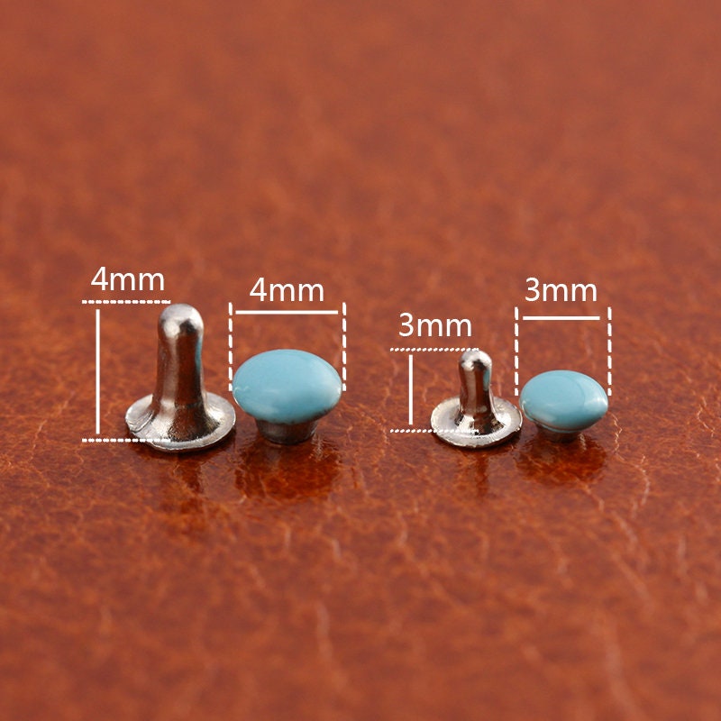Super Mini Brass Rivets Various Color 20 Sets A Pack 3mm and 4mm Pick ...