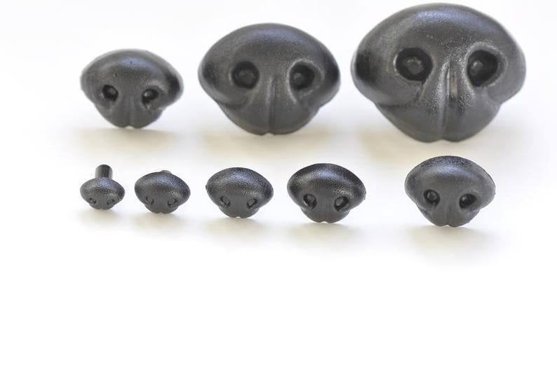 Black Dog Nose/ Animal Amgiurumi Safety Nose Come With Washers 5pcs A Pack -Pick Size image 3