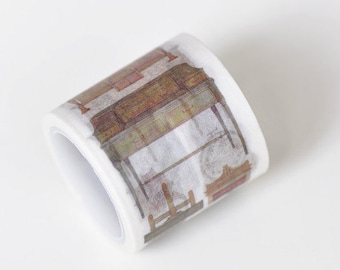 Vintage Furniture Washi Tape Wide Scrapbooking Tapes  30mm wide x 3 Meters No.10991