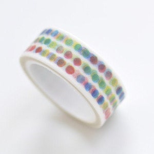 Cute Colorful Polka Dots Washi Tape/ Japanese Washi Tape 15mm Wide x 5M Roll No.10652