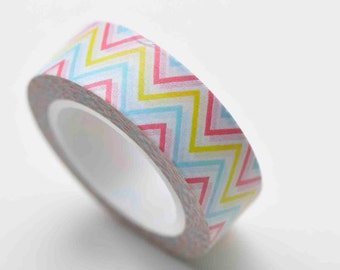 Colorful Chevron Washi Tape Scrapbooking Tape 15mm wide x 10M Roll No.12962