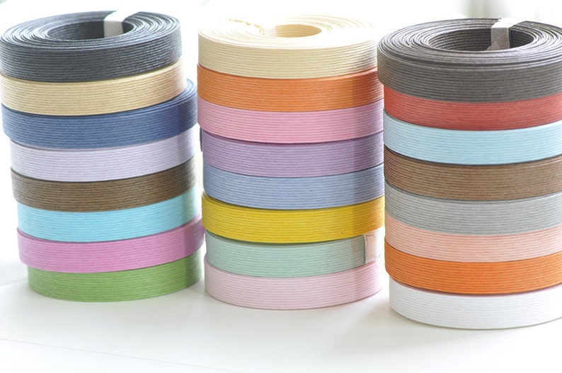 Japanese Craft Tape Paper Craft Band Basket Supplies 1.5cm x 5M/10M/20Meters Roll 23 Colors Available image 2
