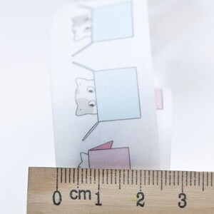 Katzen Washi Tape 25mm x 3 Meter A Rolle mit Rückseite Bild 2
