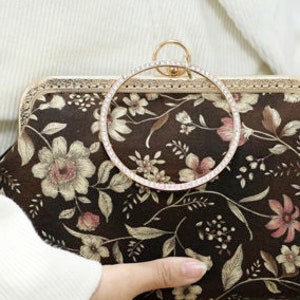 20.5cm 8 Purse Frame Clutch Bag Purse Frame Sewing Style With Round Handle Pick Color image 3