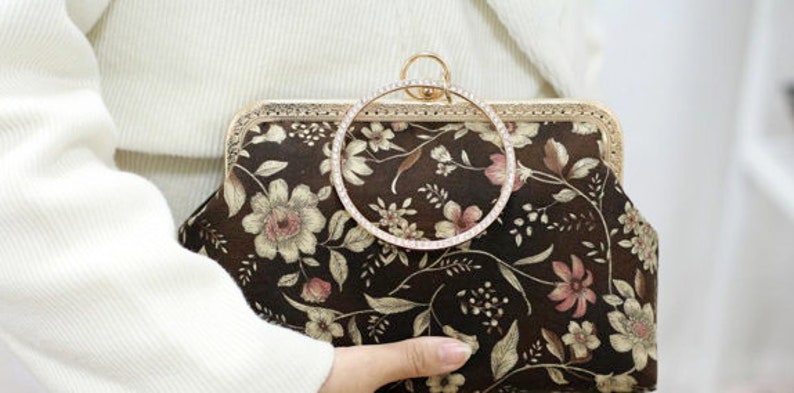 20.5cm 8 Purse Frame Clutch Bag Purse Frame Sewing Style With Round Handle Pick Color image 3