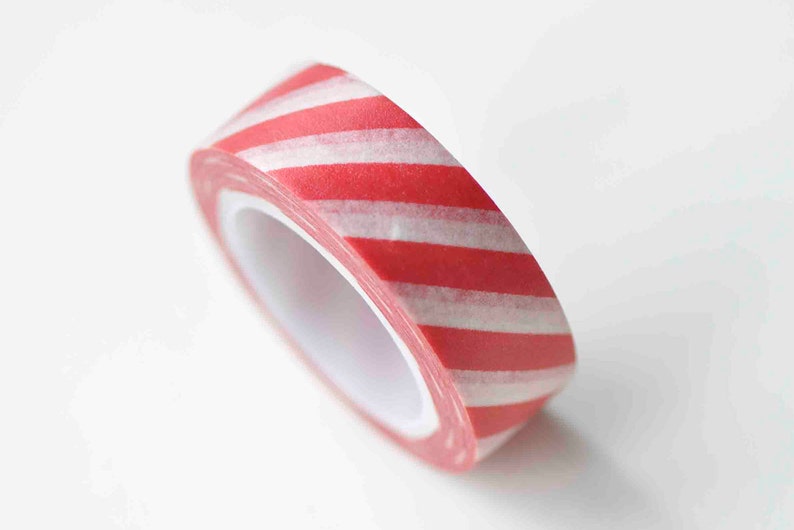 Red Stripes Deco Washi Tape 15mm Wide x 5M Roll No.12985