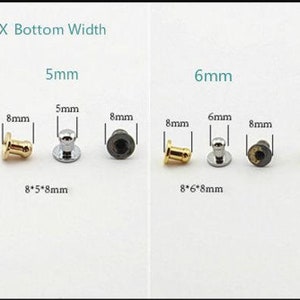 Geschroefde studs knop voor diy portemonnee / riem stud 2 sets een pack 4mm/5mm/6mm/8mm/10mm pick kleur en grootte afbeelding 2