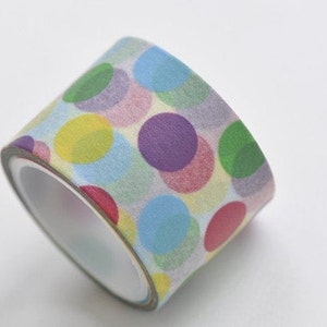 Retro Brede Kleurrijke Dots Zelfklevende Washi Tape 30mm Breed x 5M Rol (1" x 5 yards) No.13181