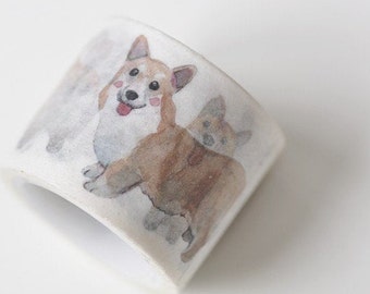Schattige hond Washi Tape Corgi Journal Tapes 30mm Breed x 5M Roll No.12804