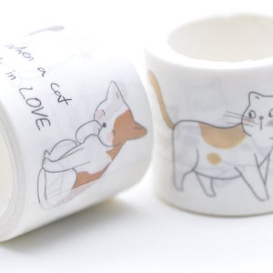 Katzen Washi Tape 30mm x 3 Meter A Rolle mit Rückseitenpapier Bild 1