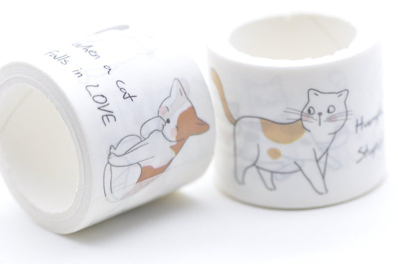 Katzen Washi Tape 30mm x 3 Meter A Rolle mit Rückseitenpapier Bild 1