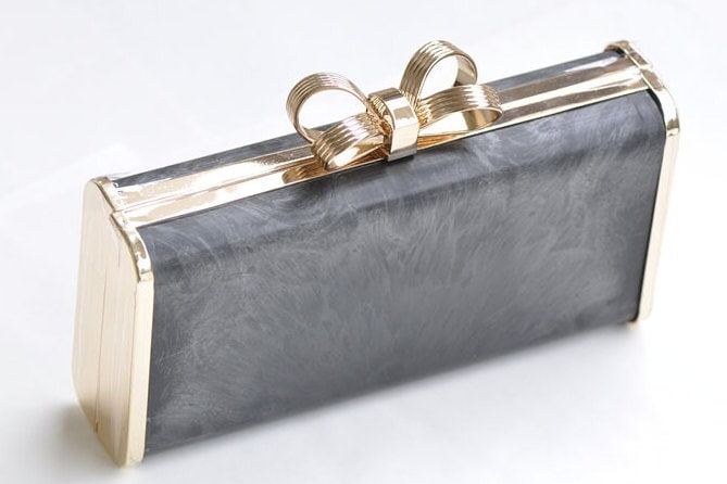 Silberne Clutch Klatsch Tasche Silber Clutch Tasche Schmetterling