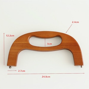25cm 10 Retro Purse Frame / Large Wood Handle Purse Frame With Screws Pick Size image 3