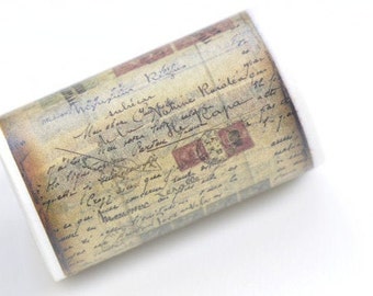 Retro Letter Stamp Washi Tape Wide Masking Tape 60mm wide x 5M No.12226