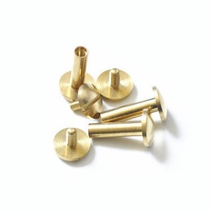 Messing Chicago Schrauben für Handtaschen / Schraubnieten / Knopf Lederverarbeitung Schrauben Gürtel Bolzen 1 Set (1 Knopf + 1 Bodenschraube) A Pack