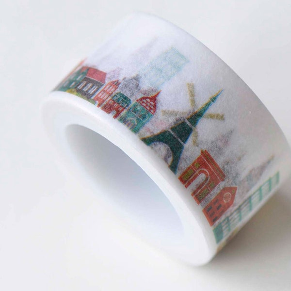Classic Architecture Eiffel Tower Panorama Washi Tape Wide Masking Tape  20mm wide x 5M Roll No.13093