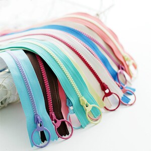 Handbag Resin Teeth Zippers Rainbow Pick Up Different Colors / Length