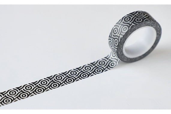 Retro Black Washi Tape 15mm x 10M Roll No.12012