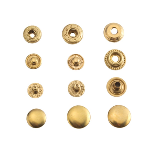Brass Snap Button Fasteners For Purse, Button For Leather 5 Sets A Pack 1.2cm/1.5cm Pick Style