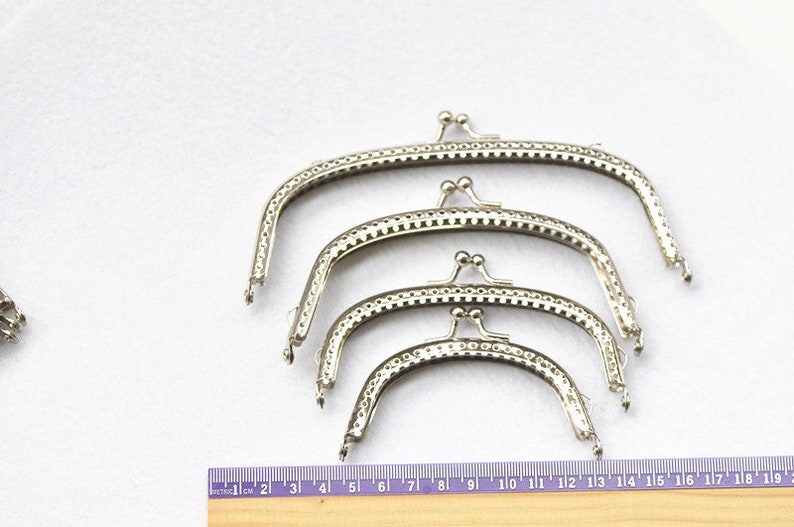 8.5/10.5/12.5/15.5cm 3à 6 Rétro Silver Purse Frame Sewing Purse Frame image 5