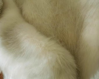 45cm x 43cm (17" x 16“）Beige White Fabric Long Pile Soft Fabric For Teddy Bear Making